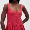 Linen-Blend Drop-Waist Mini Dress