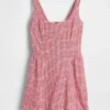 Linen-Blend Drop-Waist Mini Dress