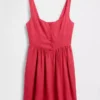 Linen-Blend Drop-Waist Mini Dress