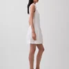 Linen-Blend Drop-Waist Mini Shirtdress