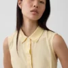 Linen-Blend Drop-Waist Mini Shirtdress