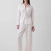 Linen-Blend Easy Barrel Pants