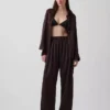 Linen-Blend Easy Barrel Pants