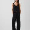 Linen-Blend Easy Barrel Pants