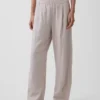 Linen-Blend Easy Barrel Pants