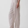 Linen-Blend Easy Barrel Pants