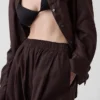 Linen-Blend Easy Barrel Pants