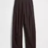Linen-Blend Easy Barrel Pants