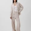Linen-Blend Easy Wide-Leg Pants