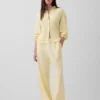 Linen-Blend Easy Wide-Leg Pants