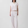 Linen-Blend Easy Wide-Leg Pants
