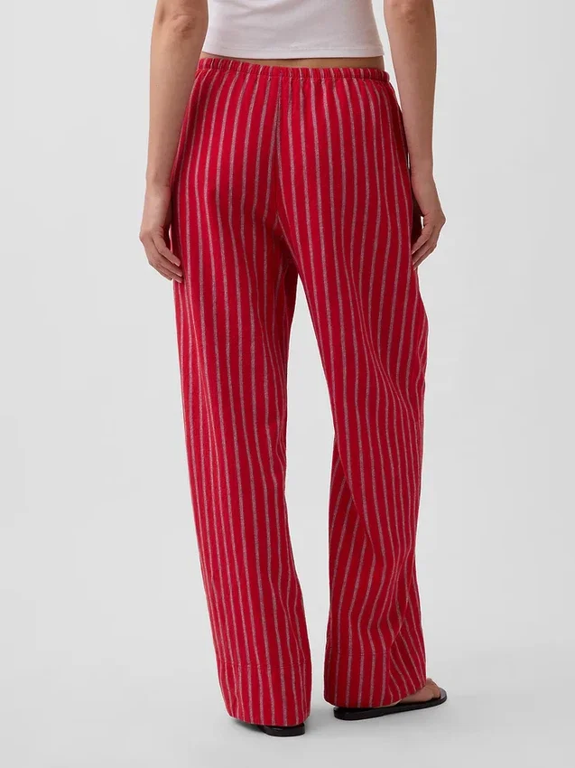 Linen-Blend Easy Wide-Leg Pants