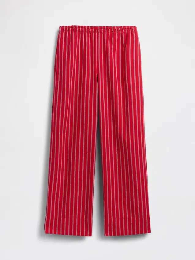 Linen-Blend Easy Wide-Leg Pants