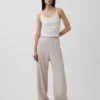 Linen-Blend Easy Wide-Leg Pants