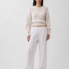 Linen-Blend Easy Wide-Leg Pants