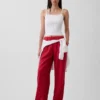Linen-Blend Easy Wide-Leg Pants