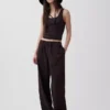 Linen-Blend Easy Wide-Leg Pants