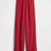 Linen-Blend Easy Wide-Leg Pants