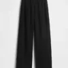 Linen-Blend Easy Wide-Leg Pants