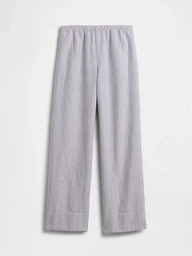 Linen-Blend Easy Wide-Leg Pants