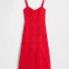 Linen-Blend Embroidered Cami Maxi Dress