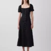 Linen-Blend Empire Waist Maxi Dress