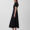 Linen-Blend Empire Waist Maxi Dress