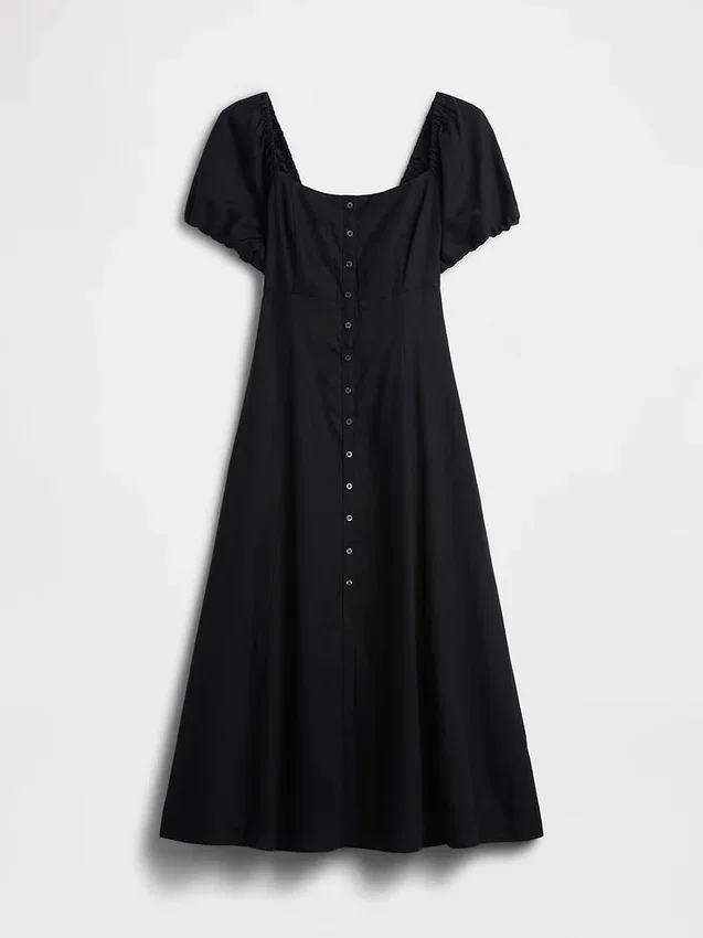 Linen-Blend Empire Waist Maxi Dress