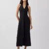 Linen-Blend Halter Maxi Dress