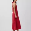 Linen-Blend Halter Maxi Dress