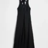 Linen-Blend Halter Maxi Dress