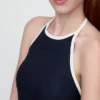 Linen-Blend Halter Mini Dress