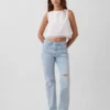 Linen-Blend Lace-Hem Crop Shell Top