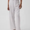 Linen-Blend Lace-Hem Pj Pants