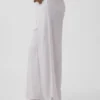 Linen-Blend Lace-Hem Pj Pants