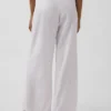 Linen-Blend Lace-Hem Pj Pants