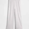 Linen-Blend Lace-Hem Pj Pants