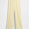 Linen-Blend Lace-Hem Pj Pants