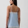 Linen-Blend Lace-Trim Cami