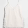 Linen-Blend Lace-Trim Cami