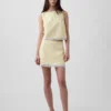 Linen-Blend Lace-Trim Mini Skort