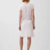 Linen-Blend Lace-Trim Skirt