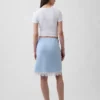 Linen-Blend Lace-Trim Skirt