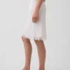 Linen-Blend Lace-Trim Skirt