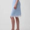 Linen-Blend Lace-Trim Skirt