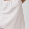Linen-Blend Lace-Trim Skirt