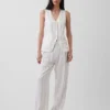 Linen-Blend Longline Vest