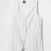 Linen-Blend Longline Vest