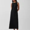Linen-Blend Maxi Shift Dress