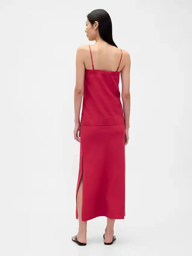 Linen-Blend Maxi Skirt